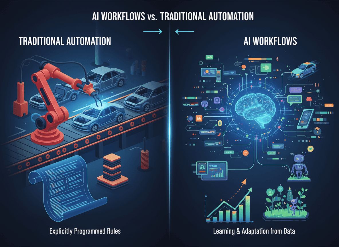 How Do AI Workflows Differ From Traditional Automation?